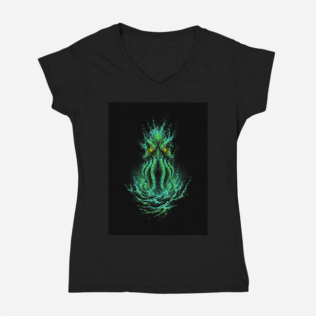 Eldritch Depths-Womens-V-Neck-Tee-LILIVIA
