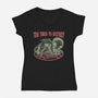 Too Tired To Destroy-Womens-V-Neck-Tee-glitchygorilla