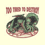 Too Tired To Destroy-Unisex-Kitchen-Apron-glitchygorilla