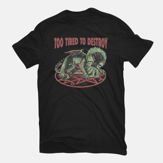 Too Tired To Destroy-Unisex-Basic-Tee-glitchygorilla