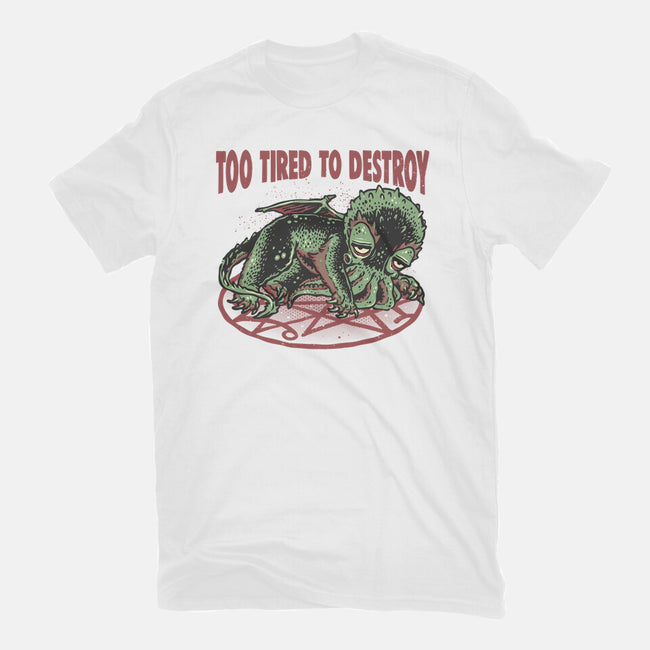 Too Tired To Destroy-Womens-Fitted-Tee-glitchygorilla