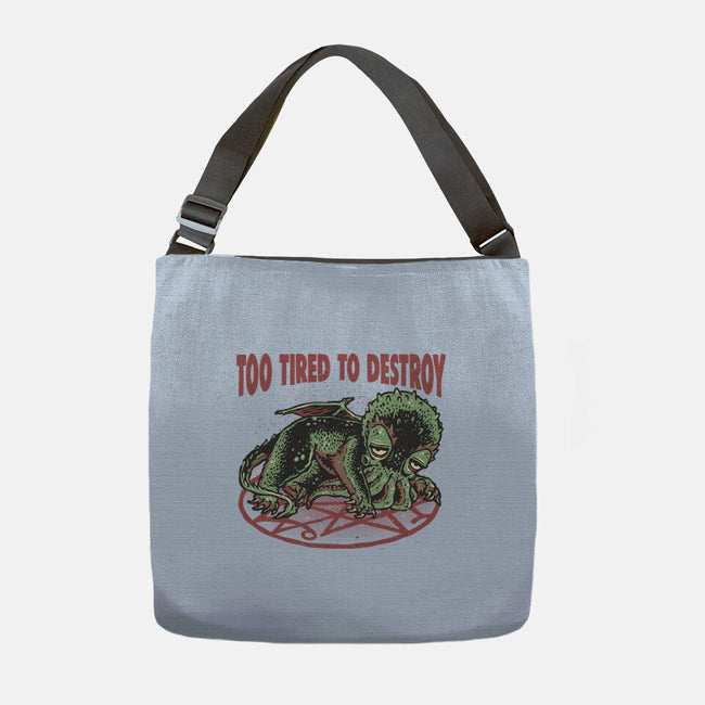 Too Tired To Destroy-None-Adjustable Tote-Bag-glitchygorilla