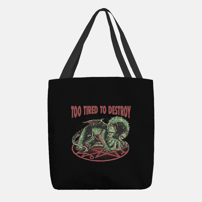 Too Tired To Destroy-None-Basic Tote-Bag-glitchygorilla