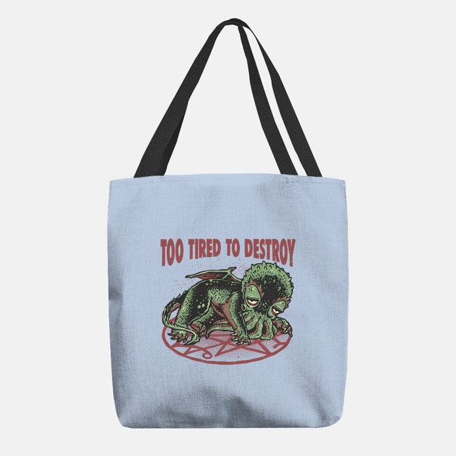 Too Tired To Destroy-None-Basic Tote-Bag-glitchygorilla