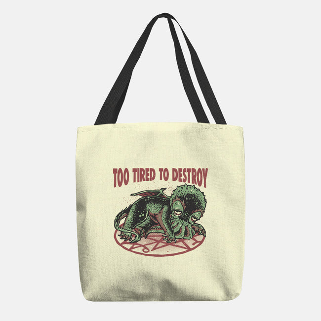 Too Tired To Destroy-None-Basic Tote-Bag-glitchygorilla