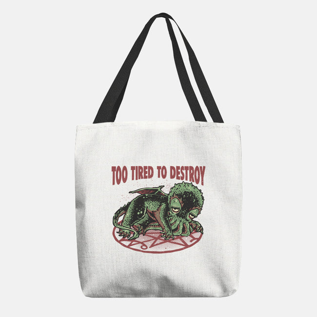 Too Tired To Destroy-None-Basic Tote-Bag-glitchygorilla