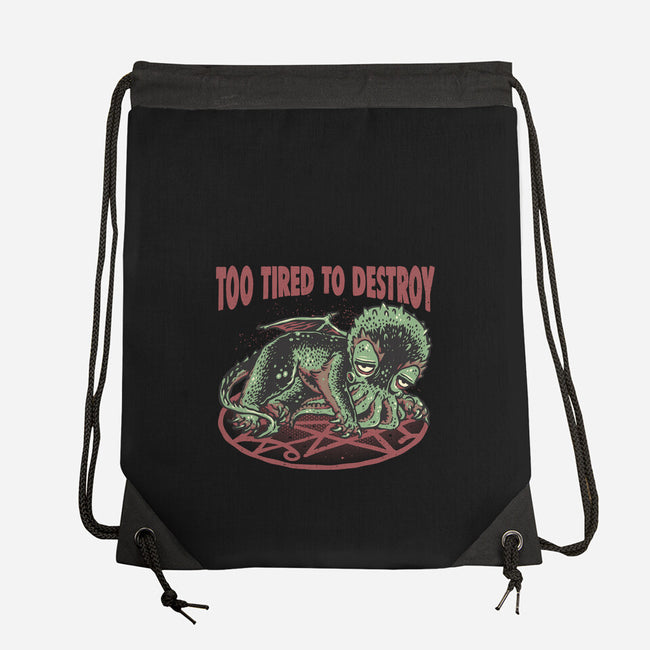 Too Tired To Destroy-None-Drawstring-Bag-glitchygorilla