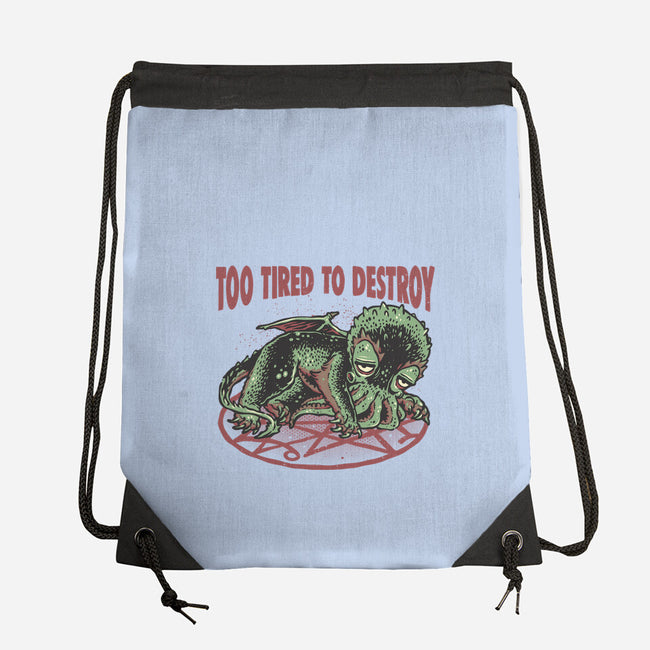 Too Tired To Destroy-None-Drawstring-Bag-glitchygorilla