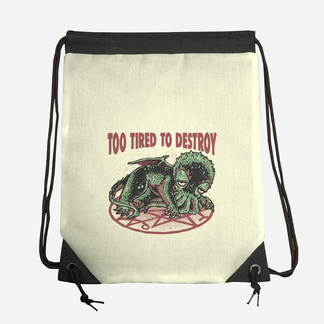 Too Tired To Destroy-None-Drawstring-Bag-glitchygorilla