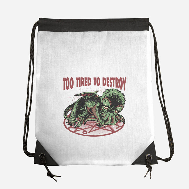 Too Tired To Destroy-None-Drawstring-Bag-glitchygorilla