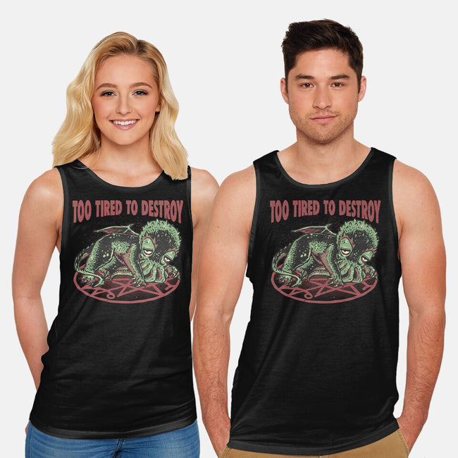 Too Tired To Destroy-Unisex-Basic-Tank-glitchygorilla