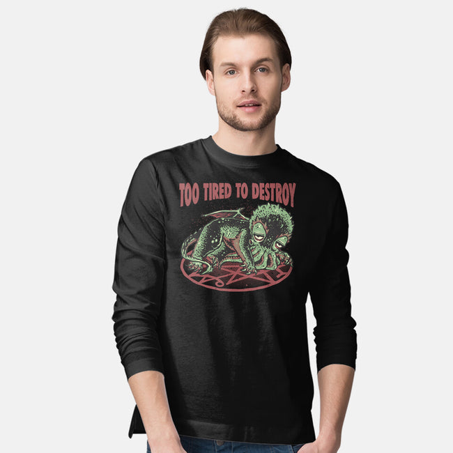 Too Tired To Destroy-Mens-Long Sleeved-Tee-glitchygorilla