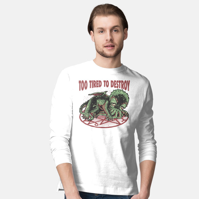 Too Tired To Destroy-Mens-Long Sleeved-Tee-glitchygorilla