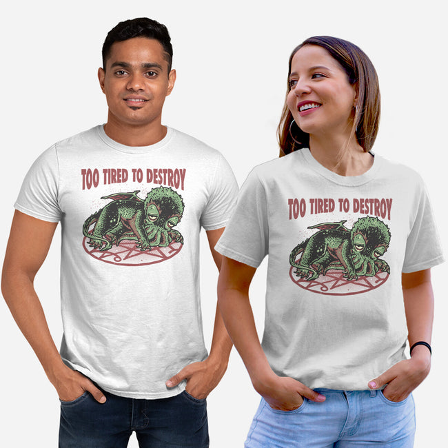 Too Tired To Destroy-Unisex-Basic-Tee-glitchygorilla