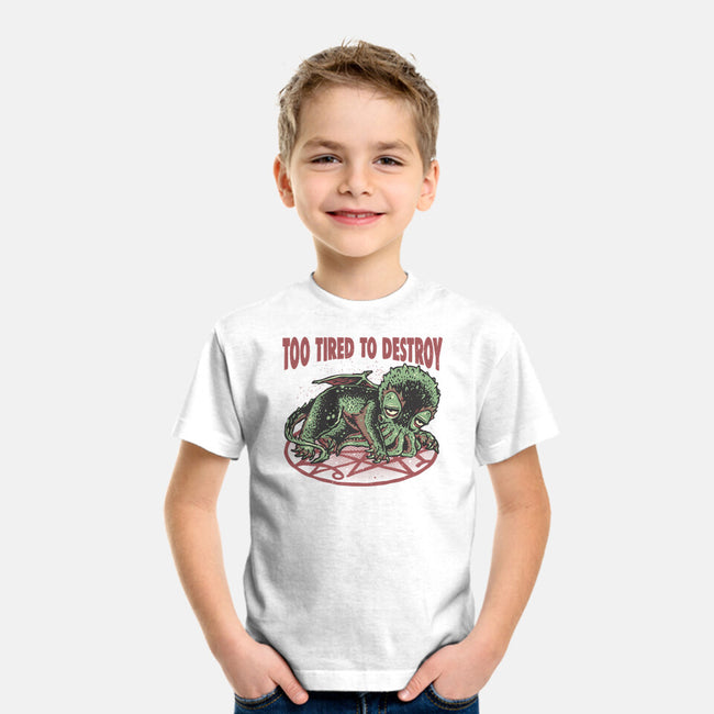 Too Tired To Destroy-Youth-Basic-Tee-glitchygorilla