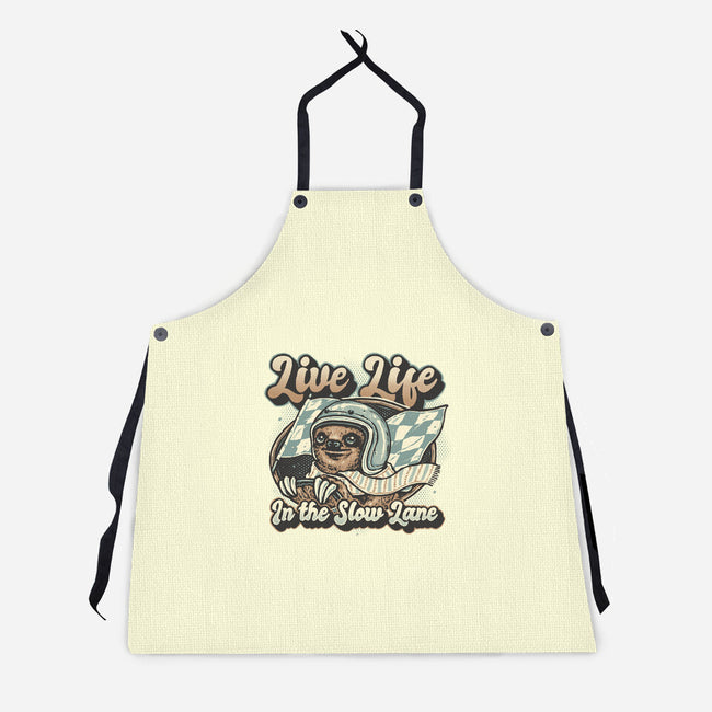 Live Life In The Slow Lane-Unisex-Kitchen-Apron-glitchygorilla