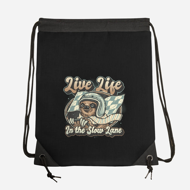 Live Life In The Slow Lane-None-Drawstring-Bag-glitchygorilla