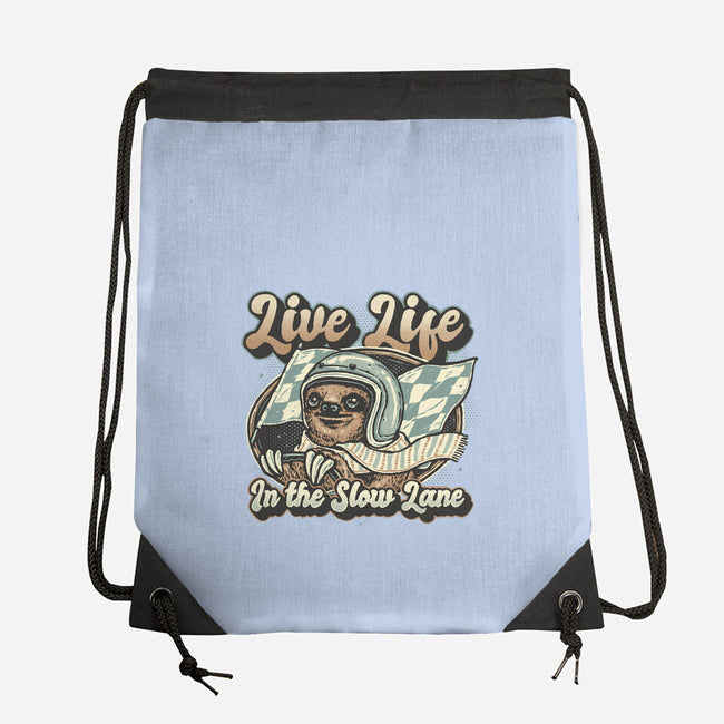 Live Life In The Slow Lane-None-Drawstring-Bag-glitchygorilla