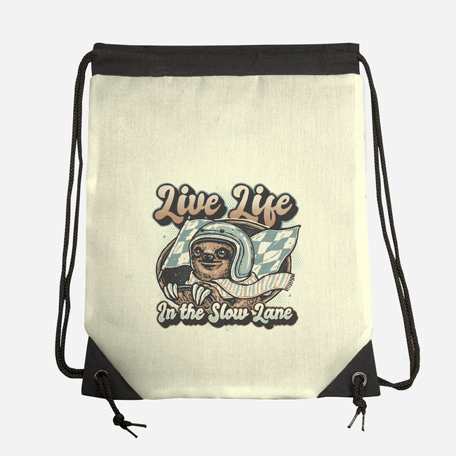 Live Life In The Slow Lane-None-Drawstring-Bag-glitchygorilla