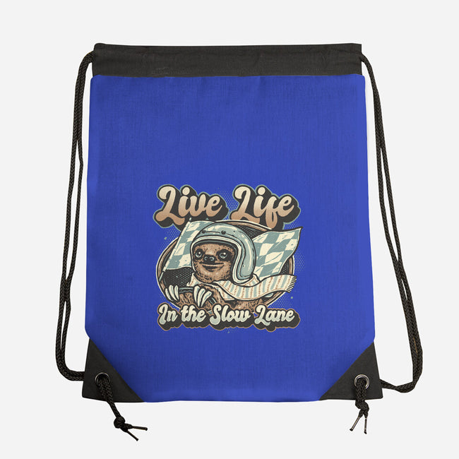 Live Life In The Slow Lane-None-Drawstring-Bag-glitchygorilla