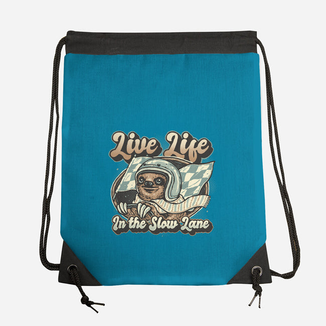 Live Life In The Slow Lane-None-Drawstring-Bag-glitchygorilla