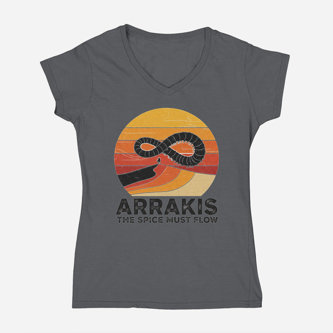 The Spice Sands Of Arrakis-Womens-V-Neck-Tee-LILIVIA