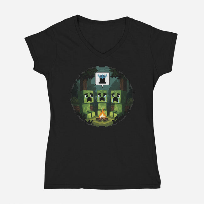 Hiss And Tell-Womens-V-Neck-Tee-LILIVIA