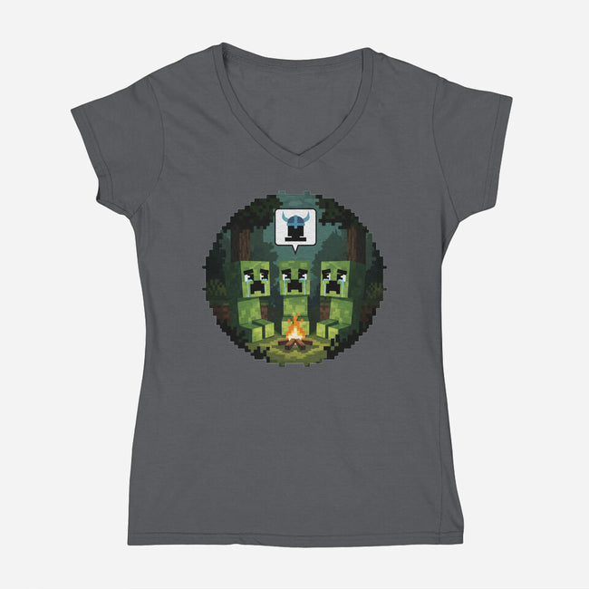 Hiss And Tell-Womens-V-Neck-Tee-LILIVIA