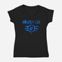 Vault Tec Vintage-Womens-V-Neck-Tee-rocketman_art