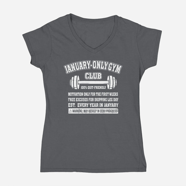 January Only Gym Club-Womens-V-Neck-Tee-erion_designs