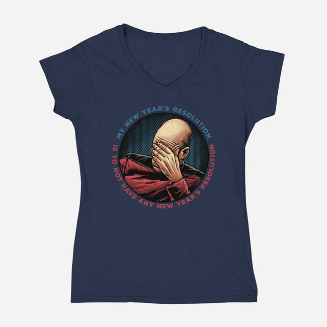 No New Year’s Resolution-Womens-V-Neck-Tee-glitchygorilla