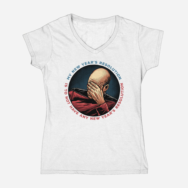 No New Year’s Resolution-Womens-V-Neck-Tee-glitchygorilla