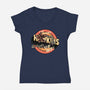 Stay Away From Hawkins-Womens-V-Neck-Tee-glitchygorilla