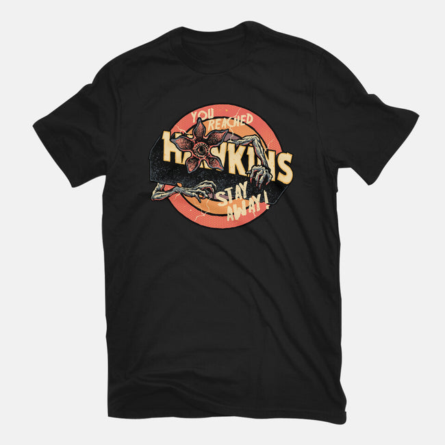 Stay Away From Hawkins-Womens-Fitted-Tee-glitchygorilla