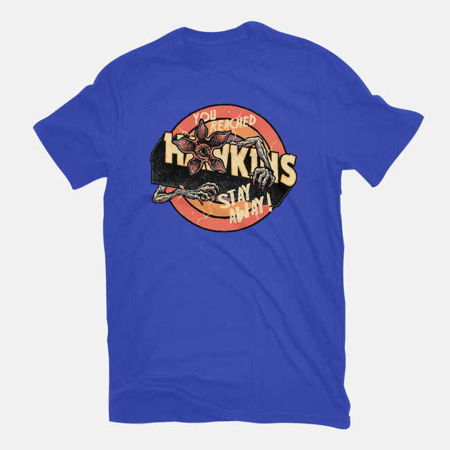 Stay Away From Hawkins-Womens-Fitted-Tee-glitchygorilla