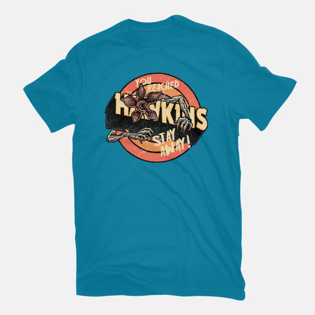 Stay Away From Hawkins-Womens-Fitted-Tee-glitchygorilla
