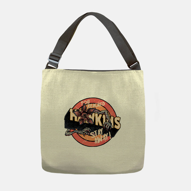 Stay Away From Hawkins-None-Adjustable Tote-Bag-glitchygorilla