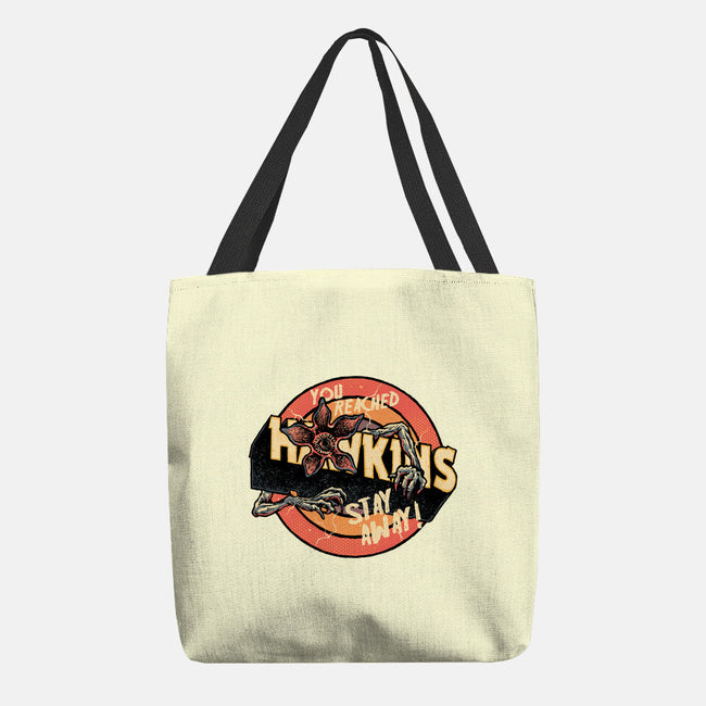 Stay Away From Hawkins-None-Basic Tote-Bag-glitchygorilla