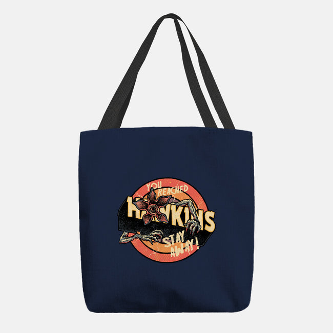 Stay Away From Hawkins-None-Basic Tote-Bag-glitchygorilla