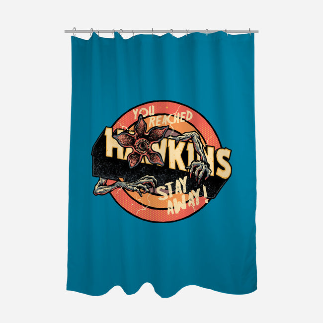 Stay Away From Hawkins-None-Polyester-Shower Curtain-glitchygorilla