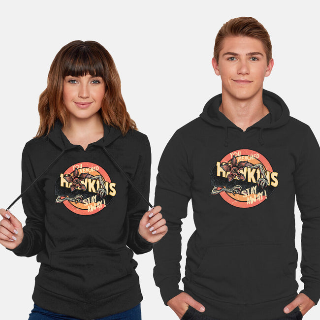 Stay Away From Hawkins-Unisex-Pullover-Sweatshirt-glitchygorilla