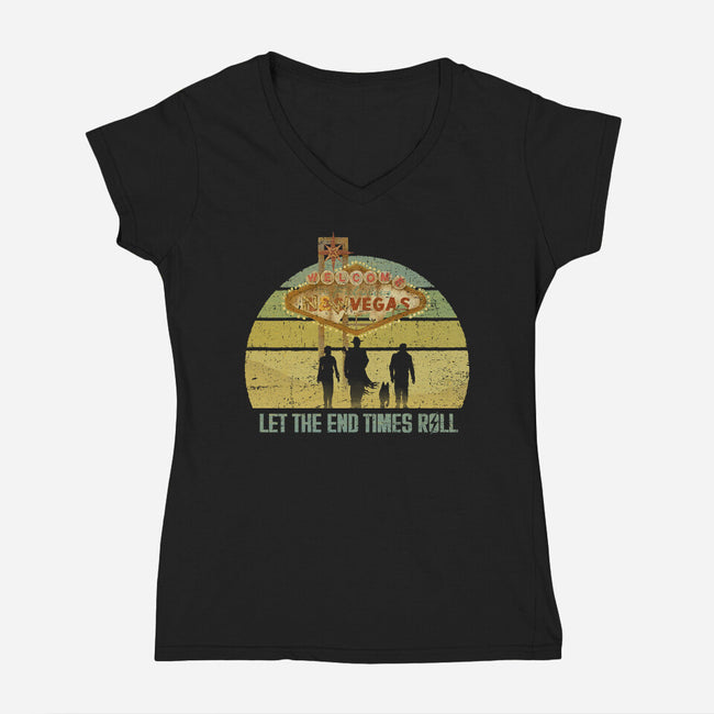 Let The End Times Roll-Womens-V-Neck-Tee-kg07