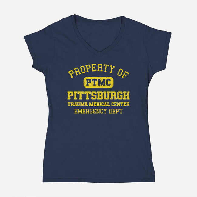 Pittsburgh Trauma Medical Center-Womens-V-Neck-Tee-kg07