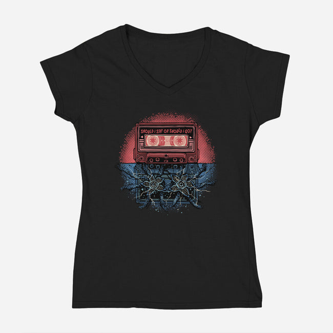 Strange Music-Womens-V-Neck-Tee-glitchygorilla