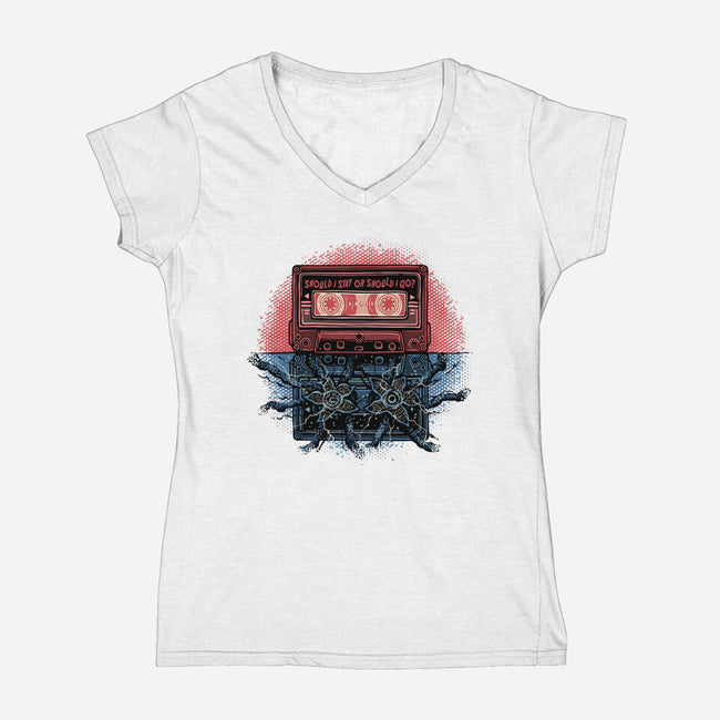 Strange Music-Womens-V-Neck-Tee-glitchygorilla
