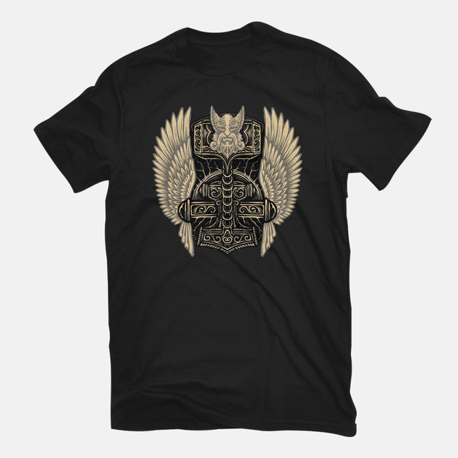 Emblem Of The Hammer-Womens-Fitted-Tee-glitchygorilla