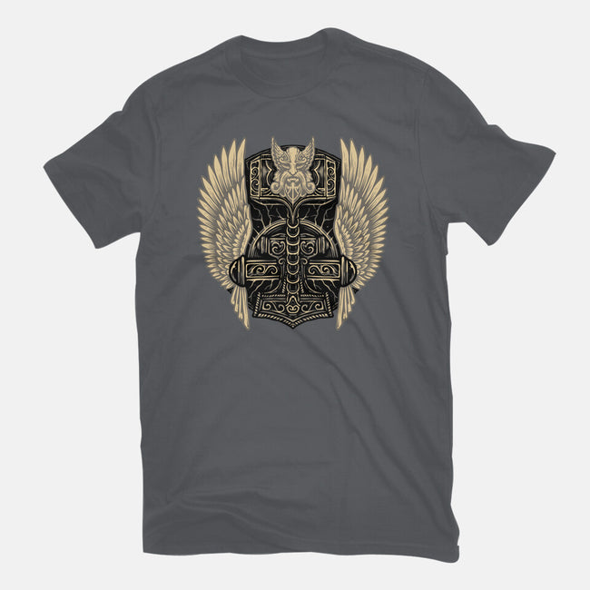 Emblem Of The Hammer-Womens-Fitted-Tee-glitchygorilla