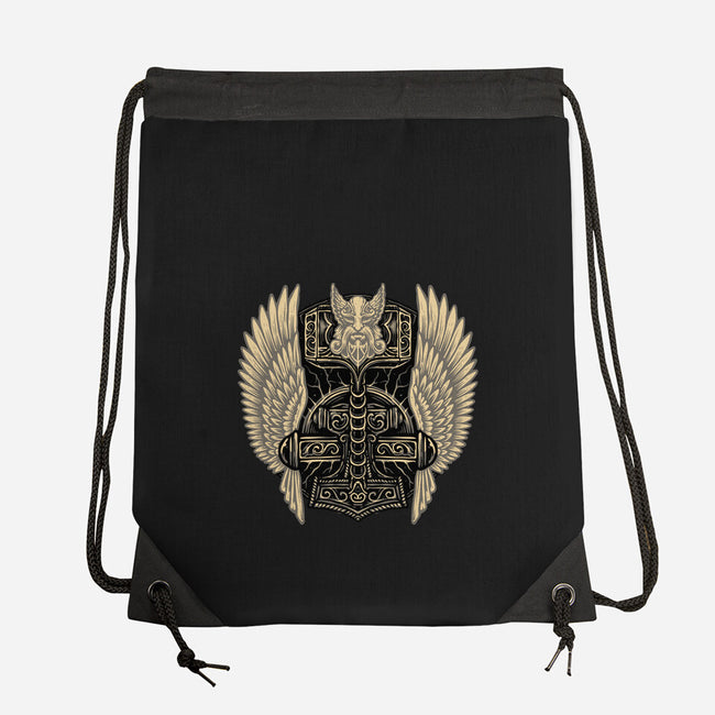 Emblem Of The Hammer-None-Drawstring-Bag-glitchygorilla