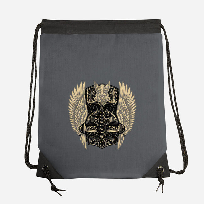 Emblem Of The Hammer-None-Drawstring-Bag-glitchygorilla