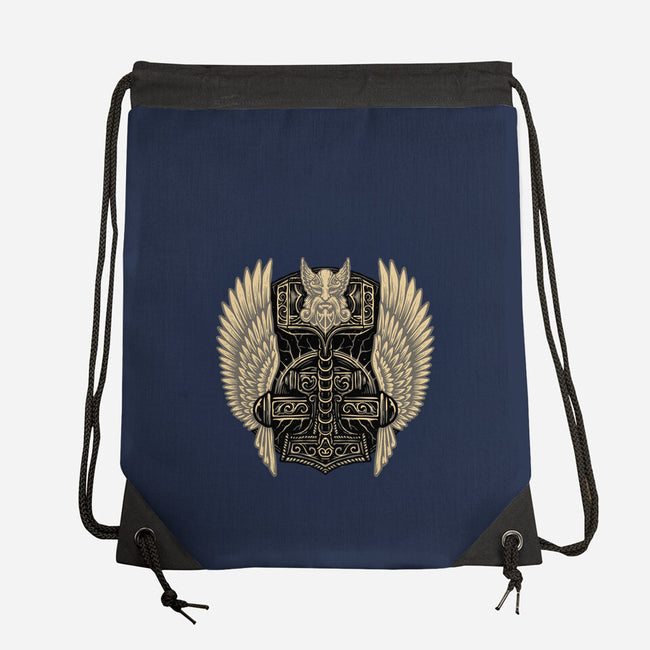 Emblem Of The Hammer-None-Drawstring-Bag-glitchygorilla